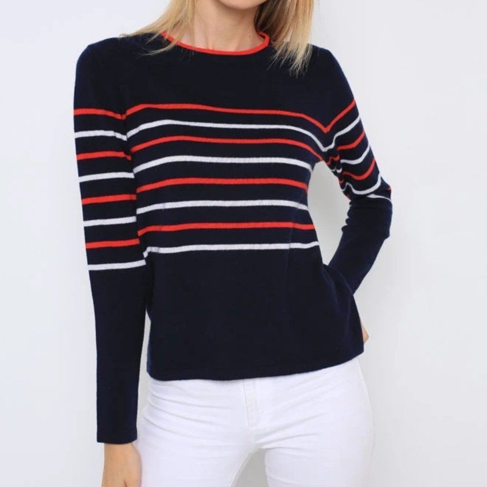 Multi-Stripe Cashmere Pullover Sweater